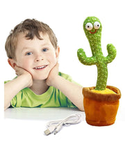 Negocio Singing Talking Recording Dancing Cactus Toy - Green & Brown