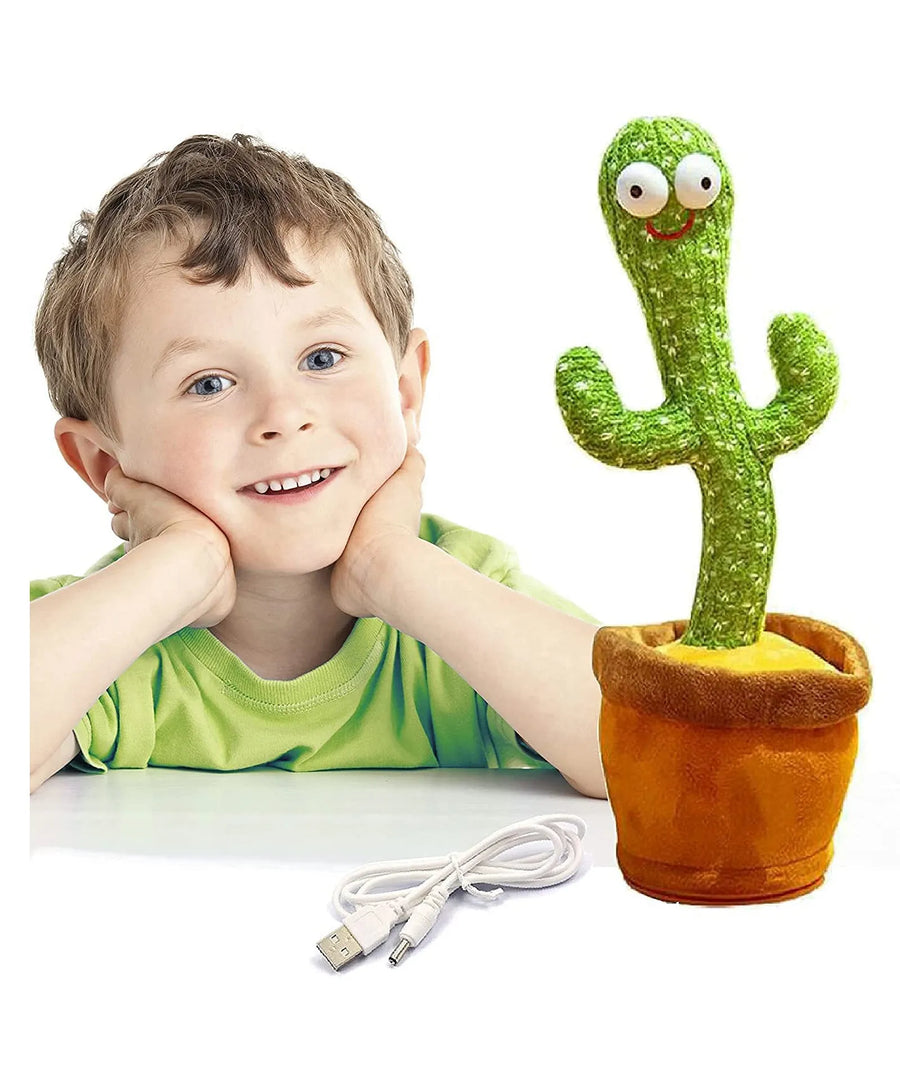 Negocio Singing Talking Recording Dancing Cactus Toy - Green & Brown