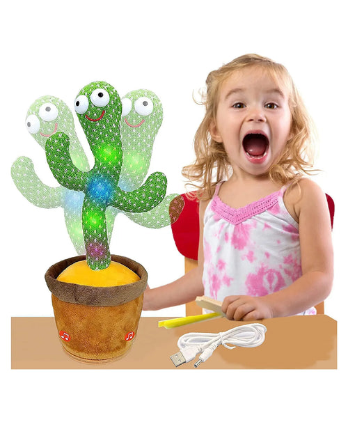 Negocio Singing Talking Recording Dancing Cactus Toy - Green & Brown