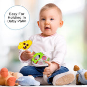 Cheerful Rattle Toy | BPA Free 360° Rotating Rattle with Baby Grip Design (Yellow)